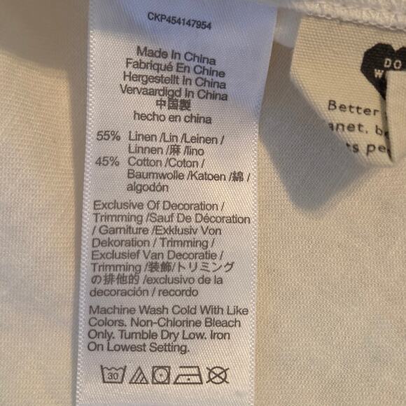 Madewell Embroidered Sleeve Popover Midi Dress, Bohemian Peasant Flour Sack sz M - Picture 11 of 11